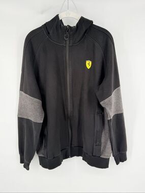 Puma Ferrari Scuderia Full Zip Hoodie Jacket Black Gray Men’s Large Racing